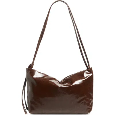 Kassl Loop Skai Lacquered Shoulder Bag In Black