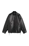 Kassl Oversized Coated Cotton-blend Bomber Jacket In Black