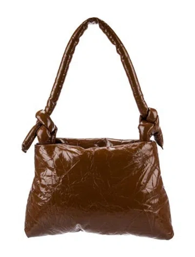 Pre-owned Kassl Patent Leather Shoulder Bag In Brown