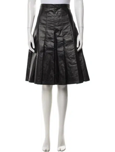 Pre-owned Kassl Pleated Accents Midi Length Skirt In Black