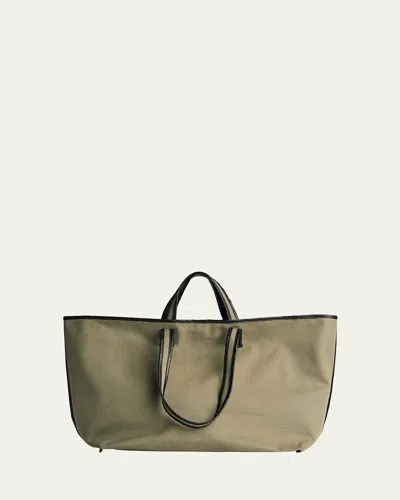 Kassl Shopping Canvas Tote Bag In Sage Oil Black