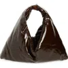 Kassl Small Anchor Lacquered Hobo Bag In Brown