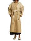 Kassl Women's Cape Drawstring Trench Coat In Beige