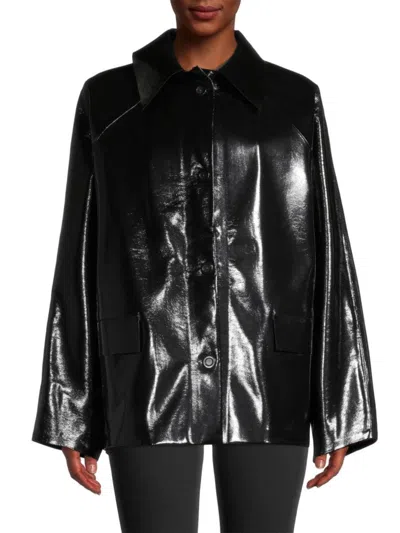 Kassl Women's Original Hip Lacquer Coat In Black