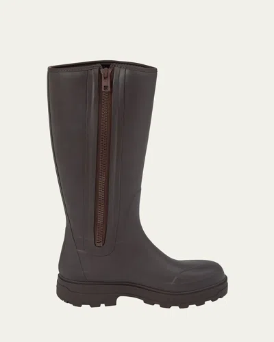 Kassl X Tretorn Ilse Zip Tall Rain Boots In Brown