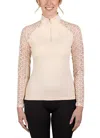 Kastel Denmark 1/4 Zip Raglan Long Sleeve Tee In Blush In Neutral