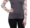 Kastel Denmark 1/4 Zip Raglan Sun Shirt In Jacobean Peach In Multi