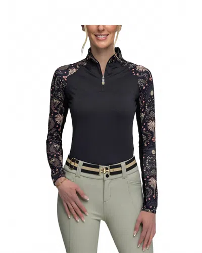 Kastel Denmark Raglan Long Sleeve Sun Shirt In Black Regal Palm