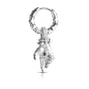 Kasun Men's Hand Of The Protector Earrings - April - Black Diamond - Silver