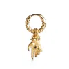 Kasun Men's Hand Of The Protector Earrings - April- Black Diamond - Gold Vermeil