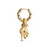 Kasun Men's Hand Of The Protector Earrings - January - Garnet - Gold Vermeil