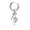 Kasun Men's Hand Of The Protector Earrings - July - Ruby - Silver