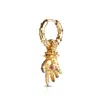 Kasun Men's Hand Of The Protector Earrings - July - Ruby- Gold Vermeil