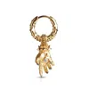 Kasun Men's Hand Of The Protector Earrings - March - Aquamarine - Gold Vermeil