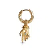 Kasun Men's Hand Of The Protector Earrings - November - Topaz - Gold Vermeil