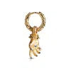 Kasun Men's Hand Of The Protector Earrings - September - Sapphire- Gold Vermeil