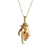 Kasun Men's Hand Of The Protector Pendant - April - Black Diamond - Gold Vermeil