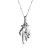 Kasun Men's Hand Of The Protector Pendant - April - Black Diamond - Silver