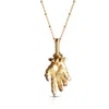 Kasun Men's Hand Of The Protector Pendant - August - Peridot - Gold Vermeil