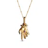 Kasun Men's Hand Of The Protector Pendant - February - Amethyst - Gold Vermeil