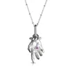 Kasun Men's Hand Of The Protector Pendant - February - Amethyst - Silver