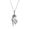 Kasun Men's Hand Of The Protector Pendant - July - Ruby - Silver