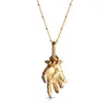 Kasun Men's Hand Of The Protector Pendant - June - Moonstone - Gold Vermeil
