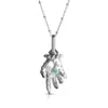 Kasun Men's Hand Of The Protector Pendant - May - Emerald - Silver