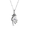Kasun Men's Hand Of The Protector Pendant - September - Sapphire - Silver