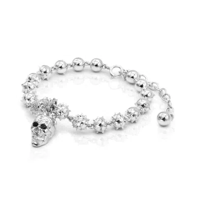 Kasun Men's Vampire Skull Bracelet Silver In Metallic