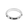 Kasun Women's Black / Silver Onyx Set Crocodile Ring