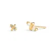 Kasun Women's Blue / Gold Candy Kiss Earrings - March - Aquamarine - Gold Vermeil