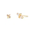 Kasun Women's Blue / Gold / Pink Candy Kiss Earrings - December - Tanzanite - Gold Vermeil