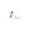 Kasun Women's Blue / Silver Angel Kiss Earring - September - Sapphire - Silver