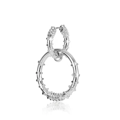 Kasun Women's Double Hoop Earring – Silver
