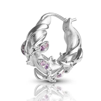 Kasun Women's Enchanted Amethyst Forest Hoop Earring - Silver