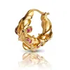 Kasun Women's Enchanted Ruby Forest Hoop Earring - Gold Vermeil In Gold