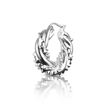 Kasun Women's Entwined Serpent Hoops Silver