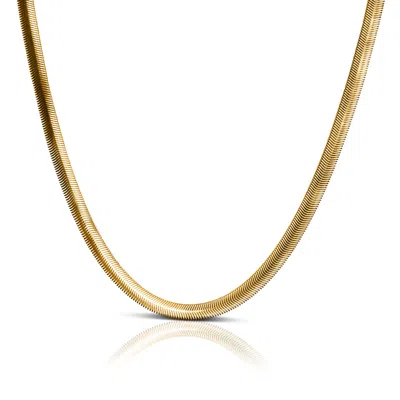 Kasun Women's Flat Snake 10mm Necklace – Gold Vermeil