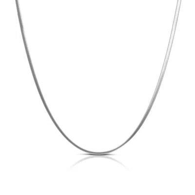 Kasun Women's Flat Snake 4.3mm Chain Necklace – Silver