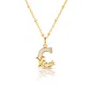 Kasun Women's Gold Plated C Initial Necklace With Mother Of Pearl In Gold