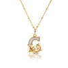 Kasun Women's Gold Plated G Initial Necklace With Mother Of Pearl In Gold