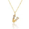 Kasun Women's Gold Plated V Initial Necklace With Mother Of Pearl In Gold