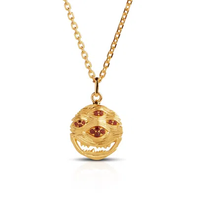 Kasun Women's Gold / Red Eyes Of Many Garnet Necklace – Gold Vermeil In Multi