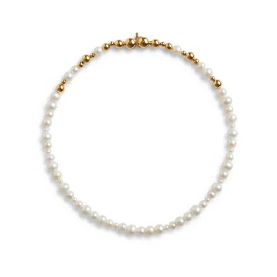 Kasun Women's Gold / White Pearl Cluster Necklace Silver Gold Vermeil In Multi