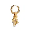 Kasun Women's Hand Of The Protector Earrings - February - Amethyst - Gold Vermeil