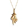 Kasun Women's Hand Of The Protector Pendant - November - Topaz - Gold Vermeil