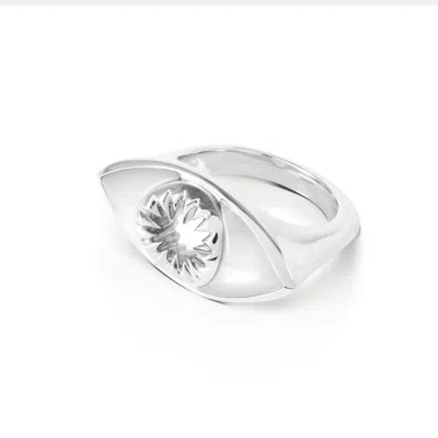 Kasun Women's 'i On You' Mother Of Pearl Ring Silver