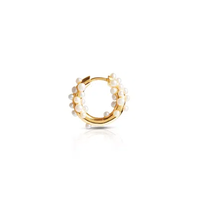 Kasun Women's Pearl Cluster Hoop Earring Gold Vermeil.