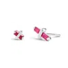 Kasun Women's Pink / Purple / Red Candy Kiss Earrings - July - Ruby - Silver